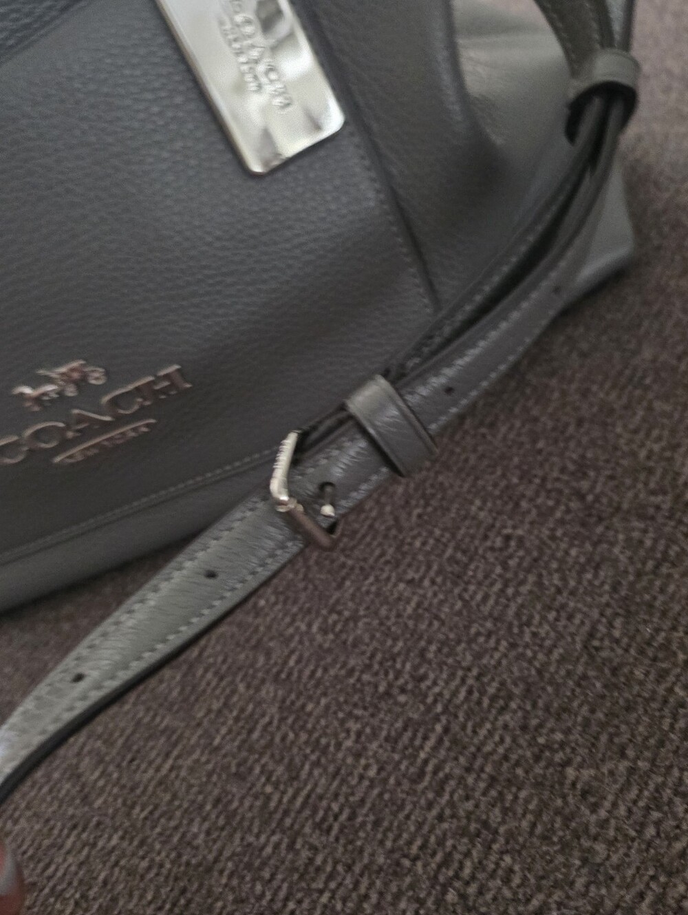Coach Emma Satchel, Gray Leather - Picture 13 of 15